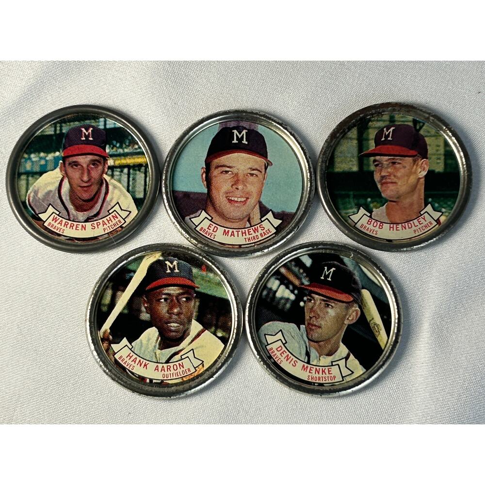 1964 Topps Baseball Coin Lot Hank Aaron Eddie Mathews Braves